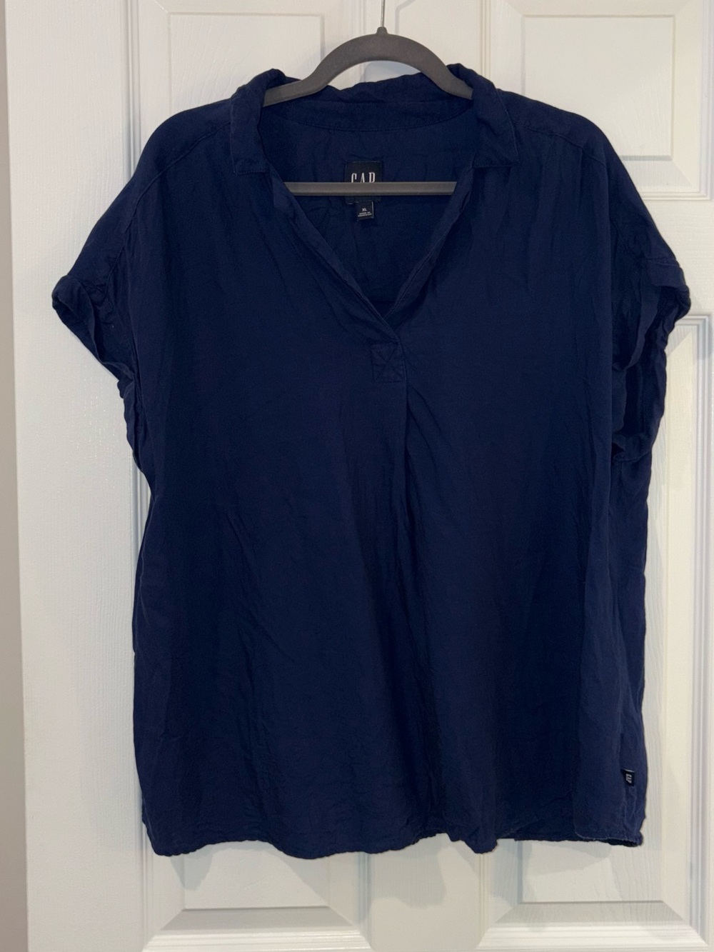 GAP Navy Short-Sleeve V-Neck Tunic